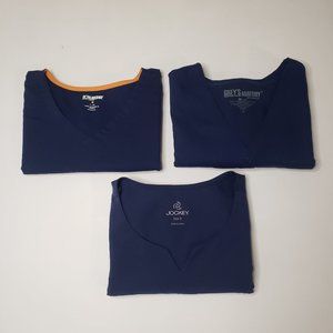 Scrubstar Grey's Anatomy Jockey Navy Blue Scrub Top Bundle (3) Small